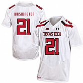 Texas Tech Red Raiders 21 DeAndre Washington White College Football Jersey Dzhi,baseball caps,new era cap wholesale,wholesale hats